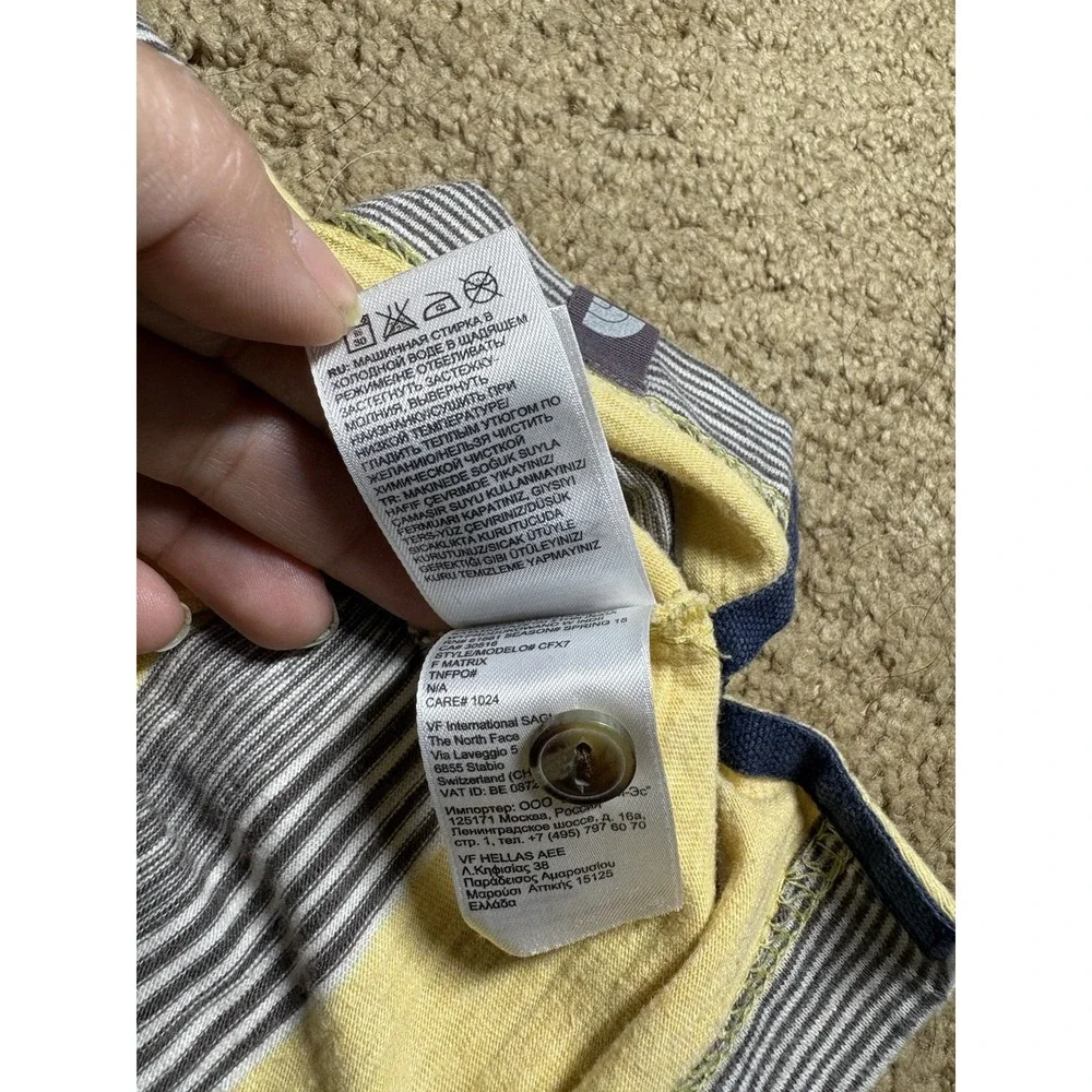 North Face‎ Polo Shirt Men Medium Front Chest Pocket Striped Short Sleeve Preppy